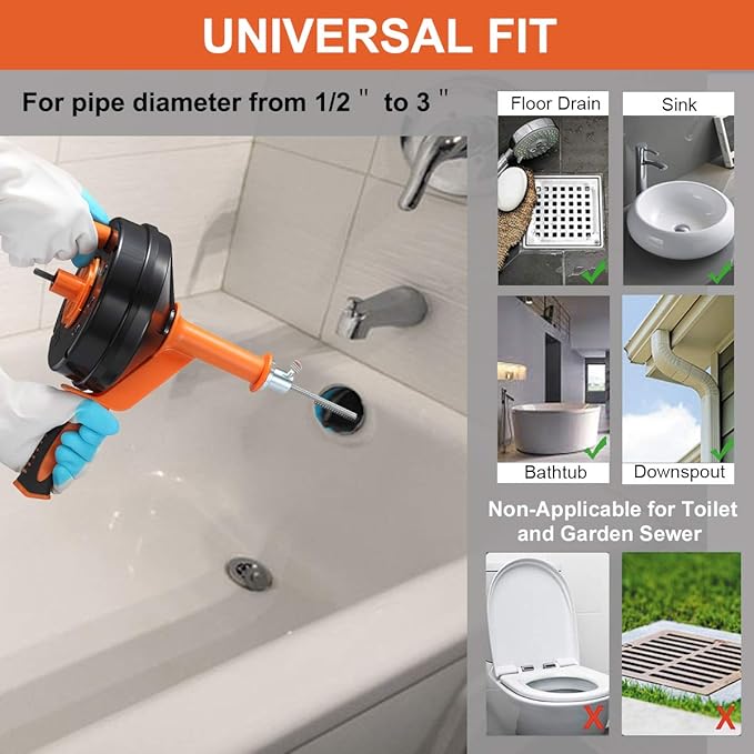 DrainPro™ 25FT Professional Drain Snake